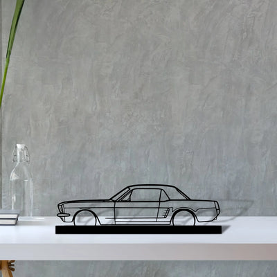 mustang-coupe-1966 Silhouette Metal Art Stand - Aero Silhouette