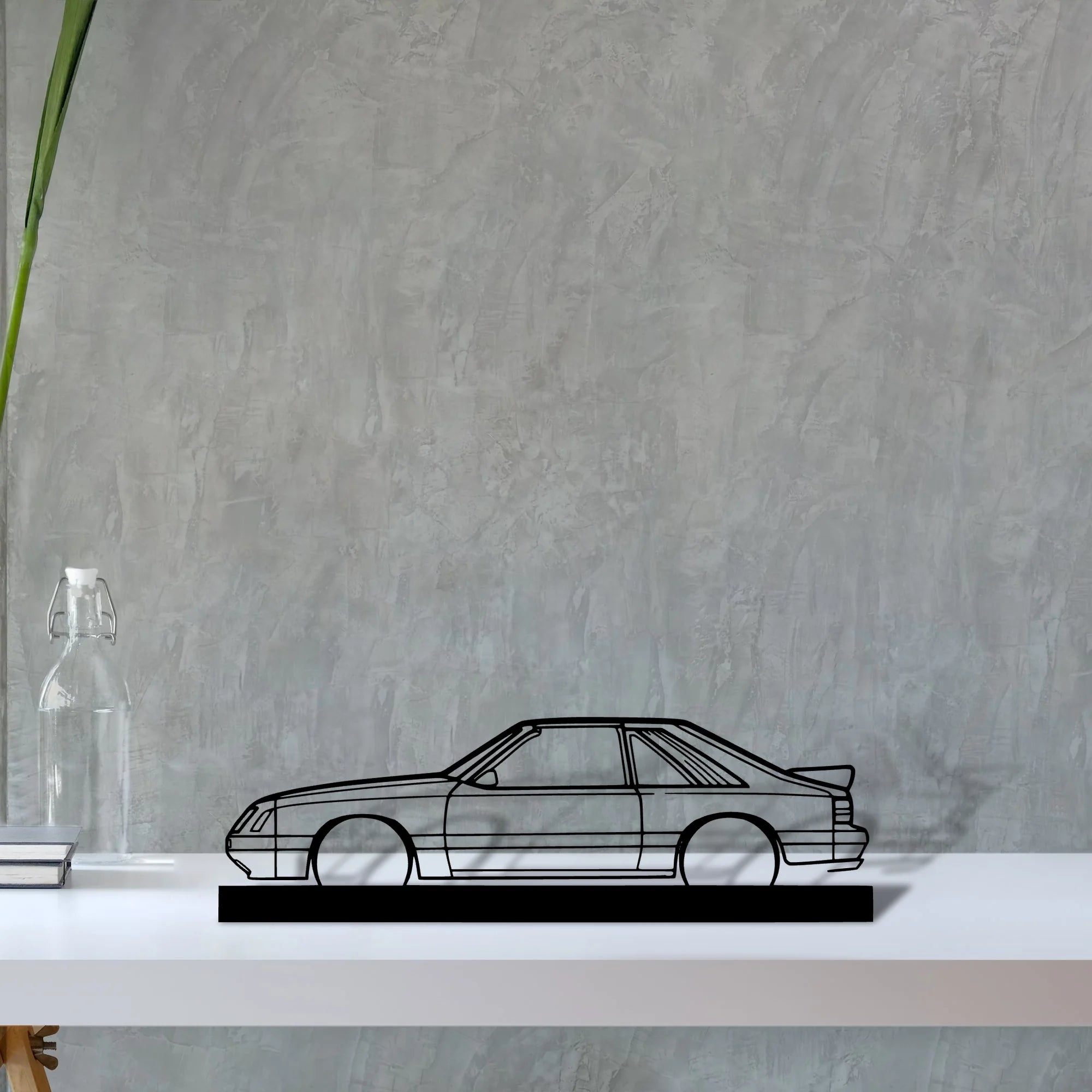 mustang-gt-1985 Silhouette Metal Art Stand - Aero Silhouette