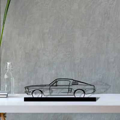 mustang-gt-fastback-390s Silhouette Metal Art Stand - Aero Silhouette