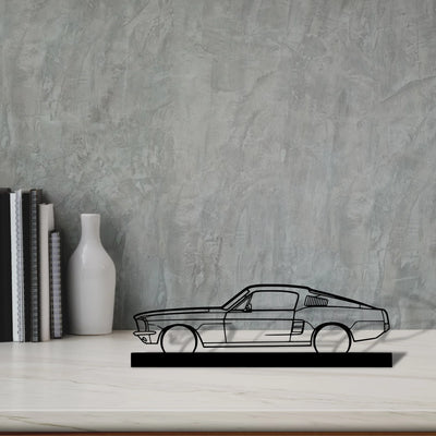mustang-gt-fastback-390s Silhouette Metal Art Stand - Aero Silhouette