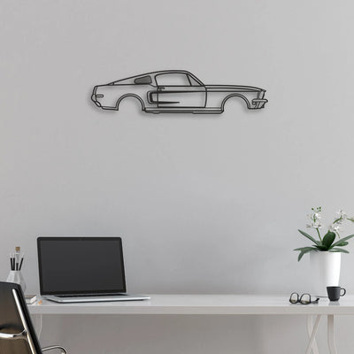 mustang Classic Silhouette Metal Wall Art - Automotive Garage Decor