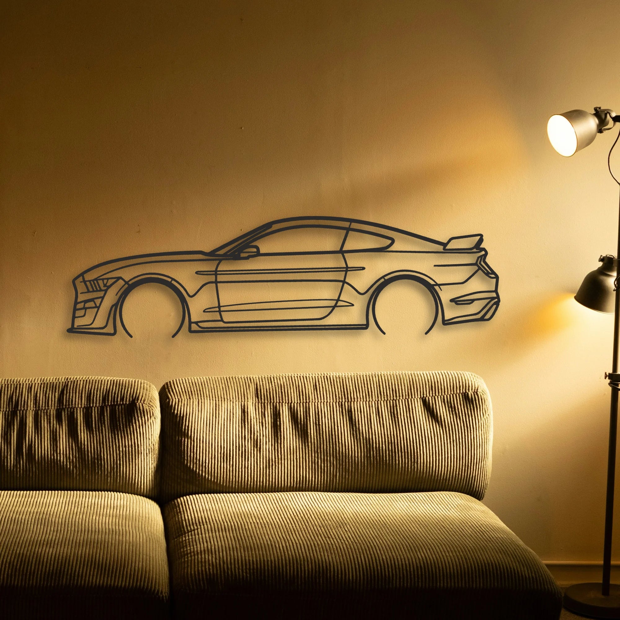 Mustang Shelby GT500 Classic Silhouette Metal Wall Art - Automotive Garage Decor