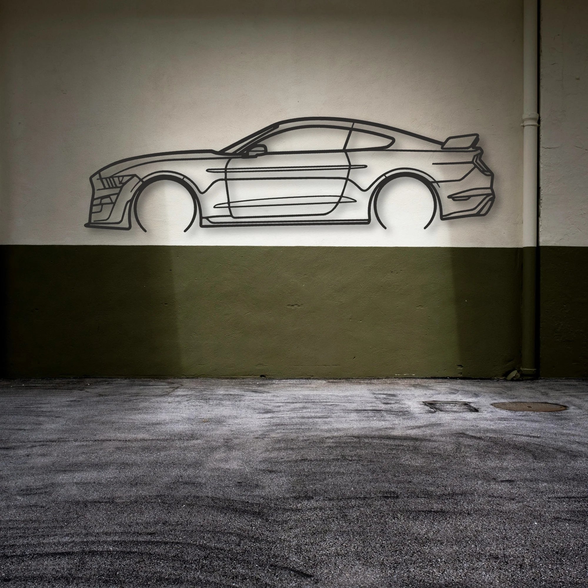 Mustang Shelby GT500 Classic Silhouette Metal Wall Art - Automotive Garage Decor