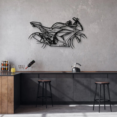 Ninja 250R 2008 Classic Motorcycle Silhouette Metal Wall Art - Moto Garage Decor