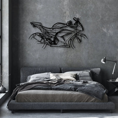 Ninja 250R 2008 Classic Motorcycle Silhouette Metal Wall Art - Moto Garage Decor