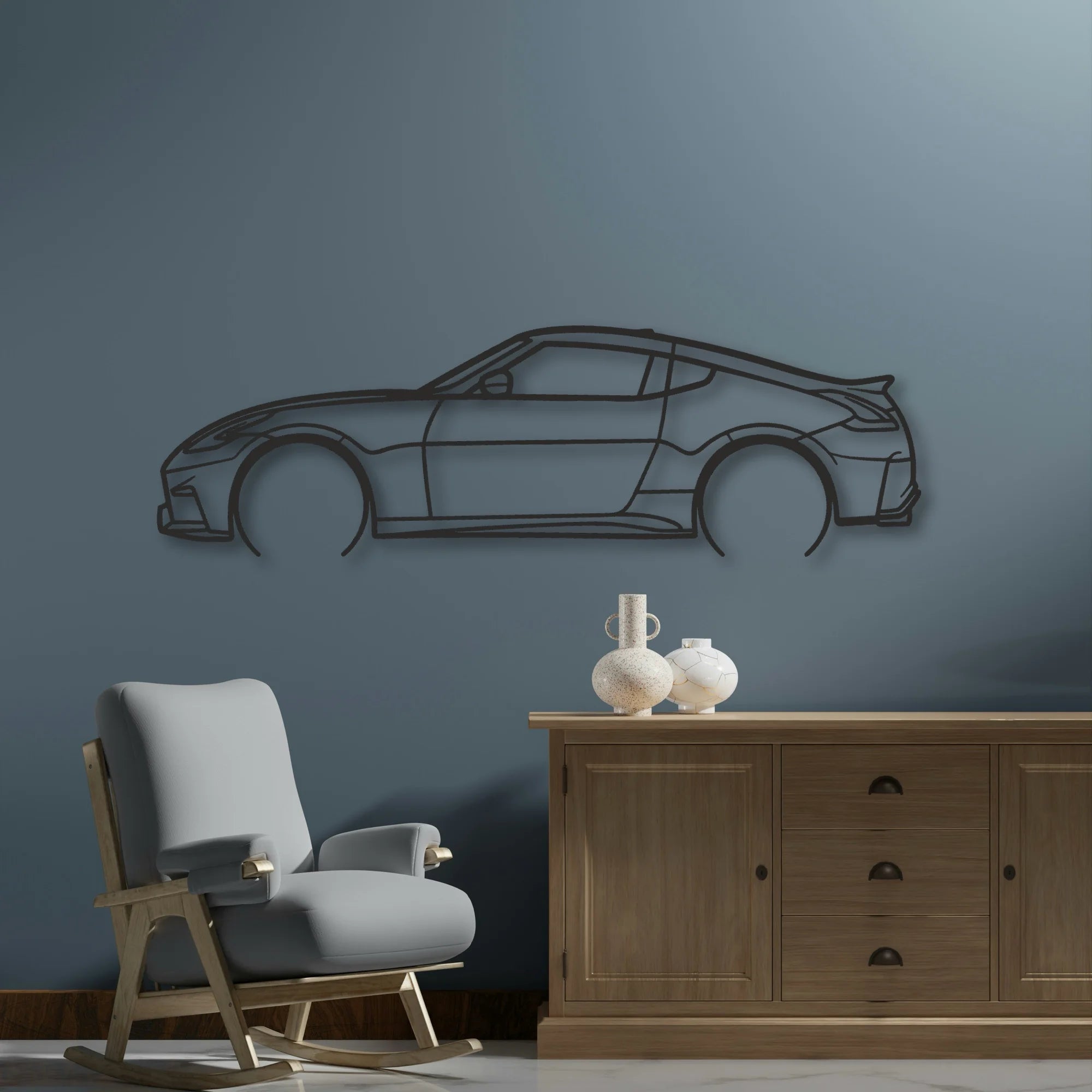 Nissan 350z Classic Silhouette Metal Wall Art - Automotive Garage Decor