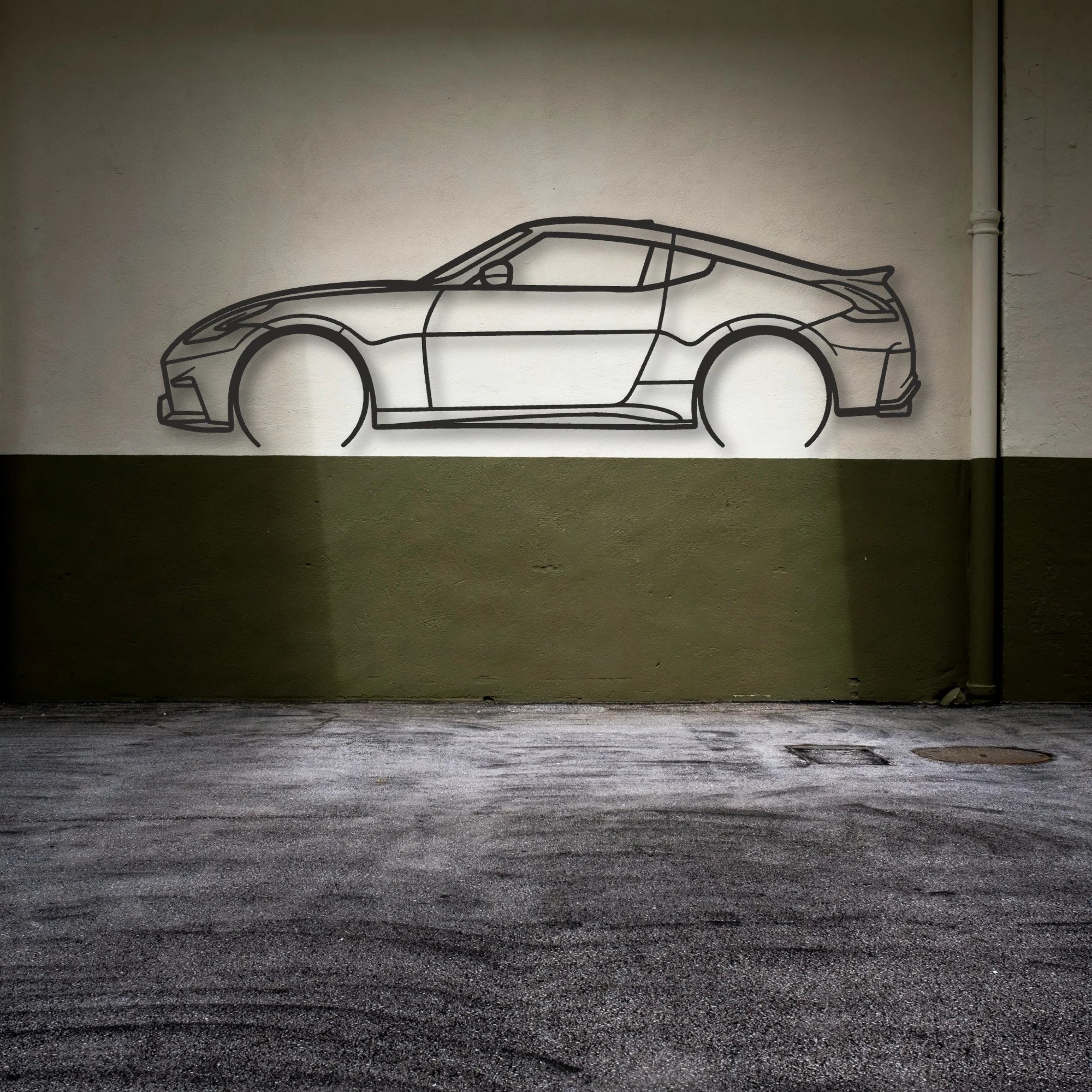 Nissan 350z Classic Silhouette Metal Wall Art - Automotive Garage Decor
