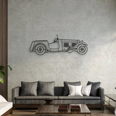 old classic car Classic Silhouette Metal Wall Art - Automotive Garage Decor