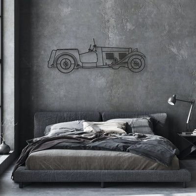 old classic car Classic Silhouette Metal Wall Art - Automotive Garage Decor