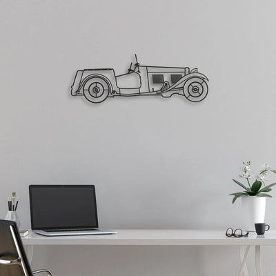old classic car Classic Silhouette Metal Wall Art - Automotive Garage Decor