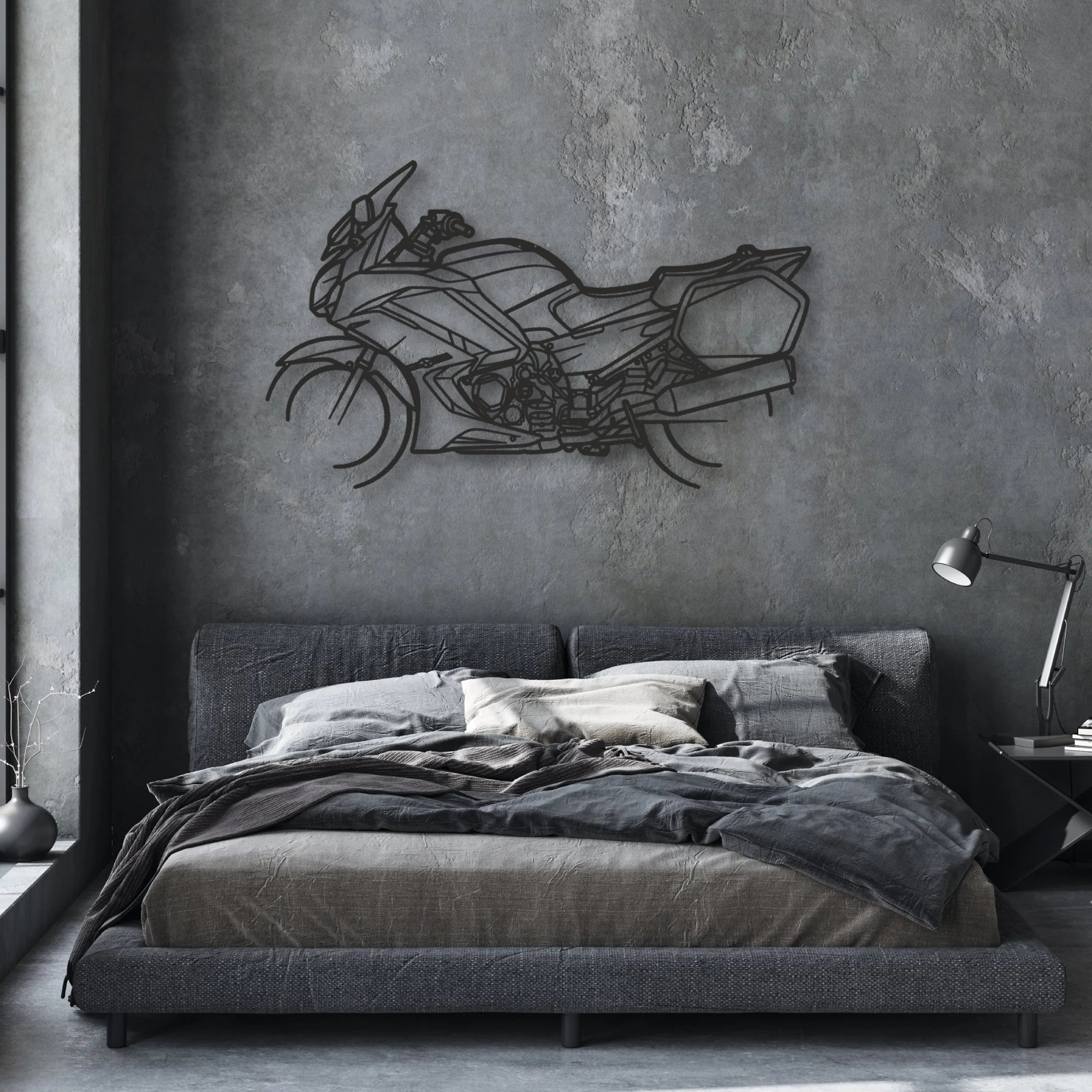 2013 Yamaha FJR1300A Classic Motorcycle Silhouette Metal Wall Art - Moto Garage Decor