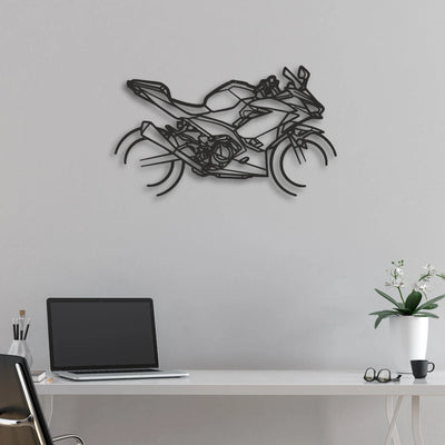 2020 Kawasaki Ninja 400 Classic Motorcycle Silhouette Metal Wall Art - Moto Garage Decor