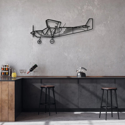 PA-24 Comanche Classic Aircraft Silhouette Metal Wall Art - Aviation Hangar Decor
