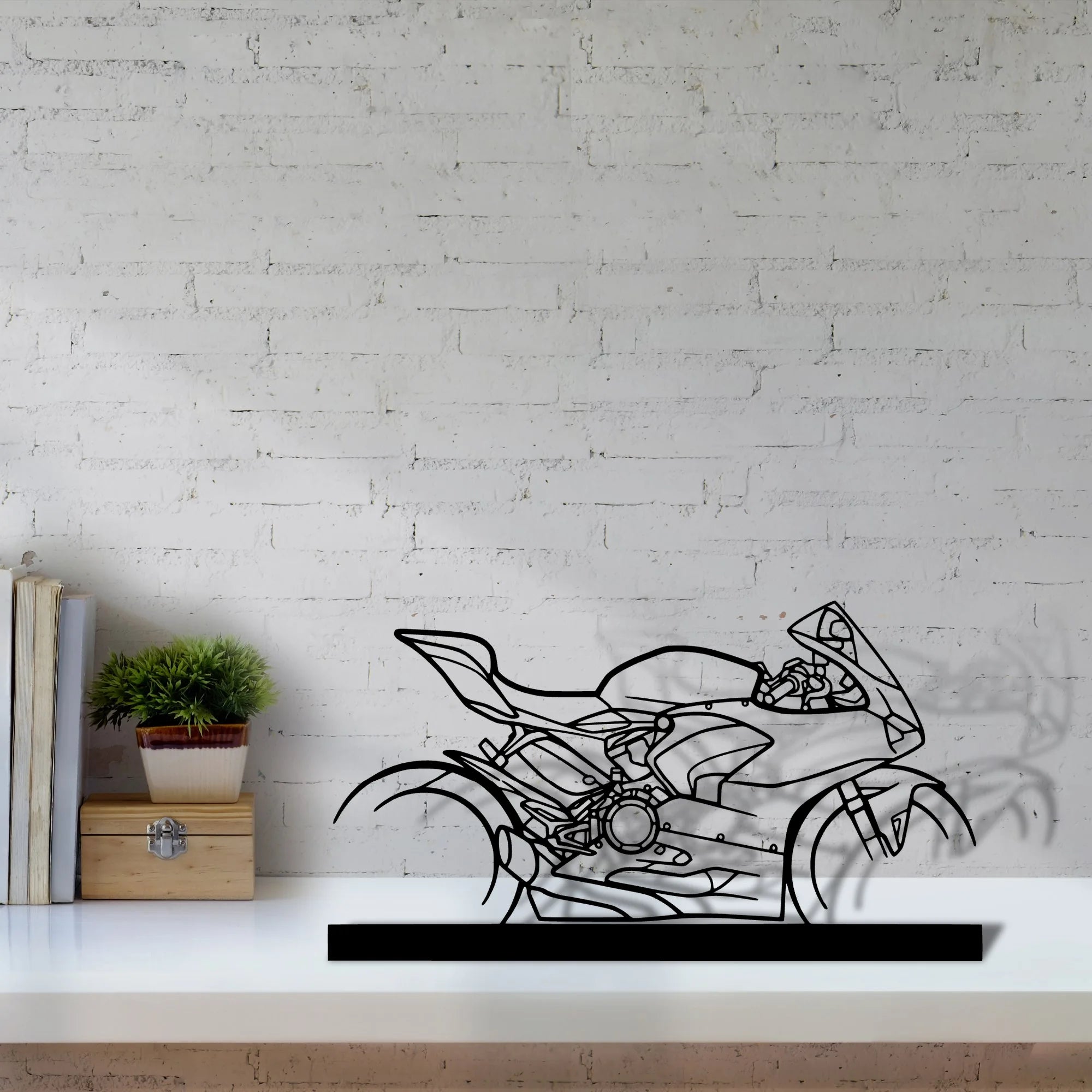 panigale-v2-2021 Silhouette Metal Art Stand - Aero Silhouette