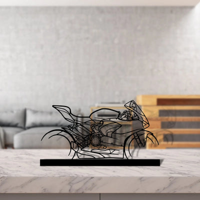 panigale-v2-2021 Silhouette Metal Art Stand - Aero Silhouette