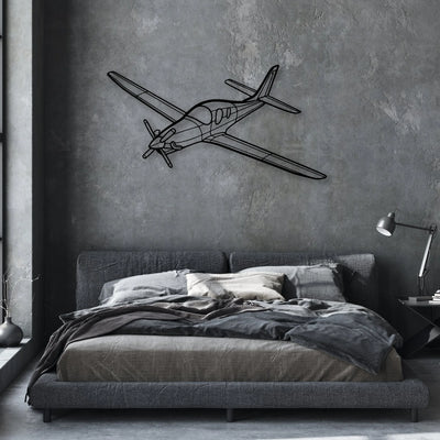 Piper J-3 Cub Classic Aircraft Silhouette Metal Wall Art - Aviation Hangar Decor
