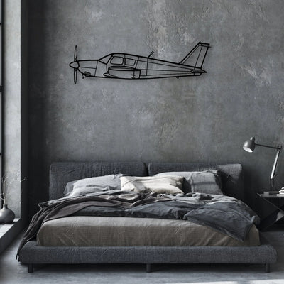 Piper Classic Aircraft Silhouette Metal Wall Art - Aviation Hangar Decor