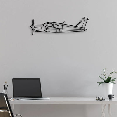 Piper Classic Aircraft Silhouette Metal Wall Art - Aviation Hangar Decor