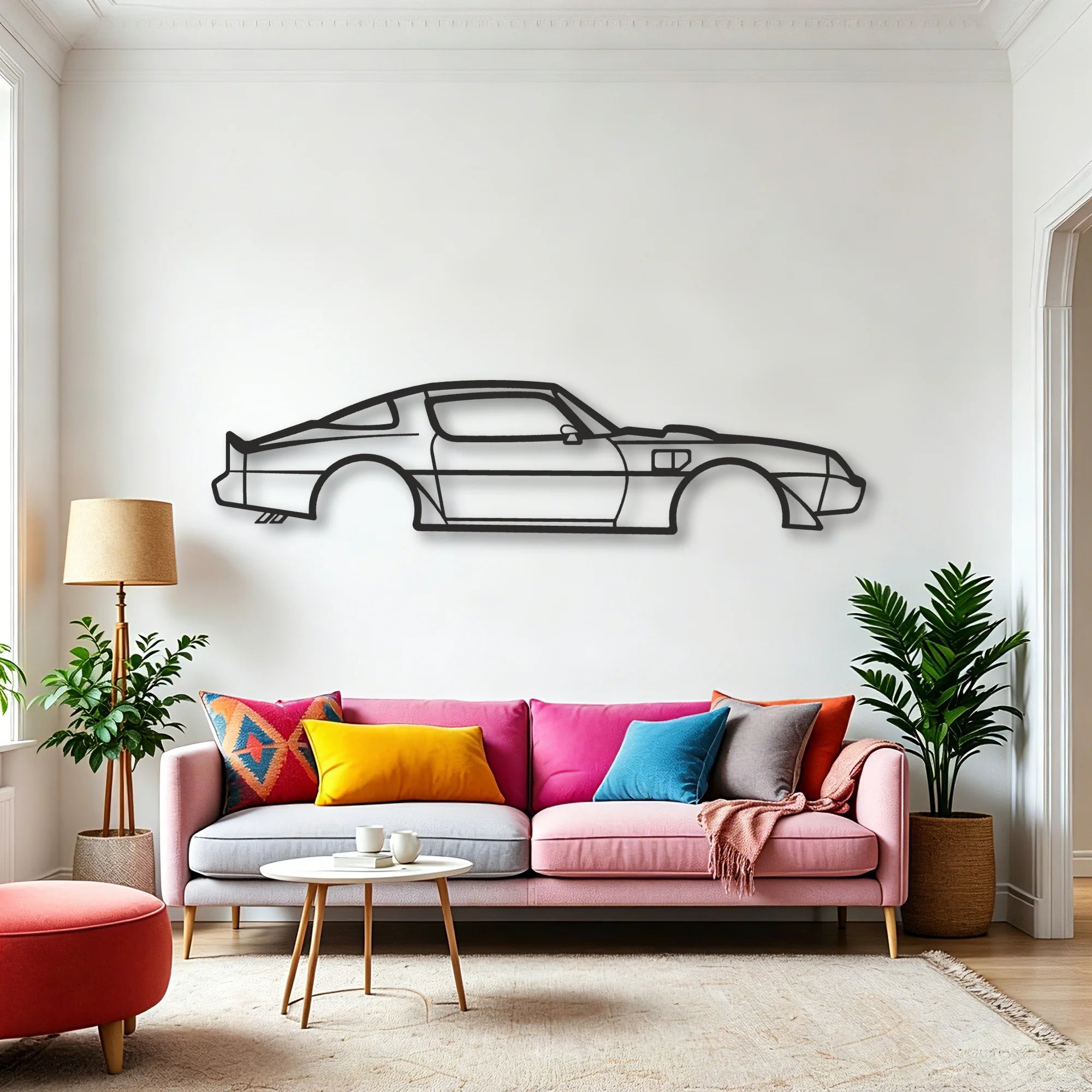 Pontiac Classic Silhouette Metal Wall Art - Automotive Garage Decor