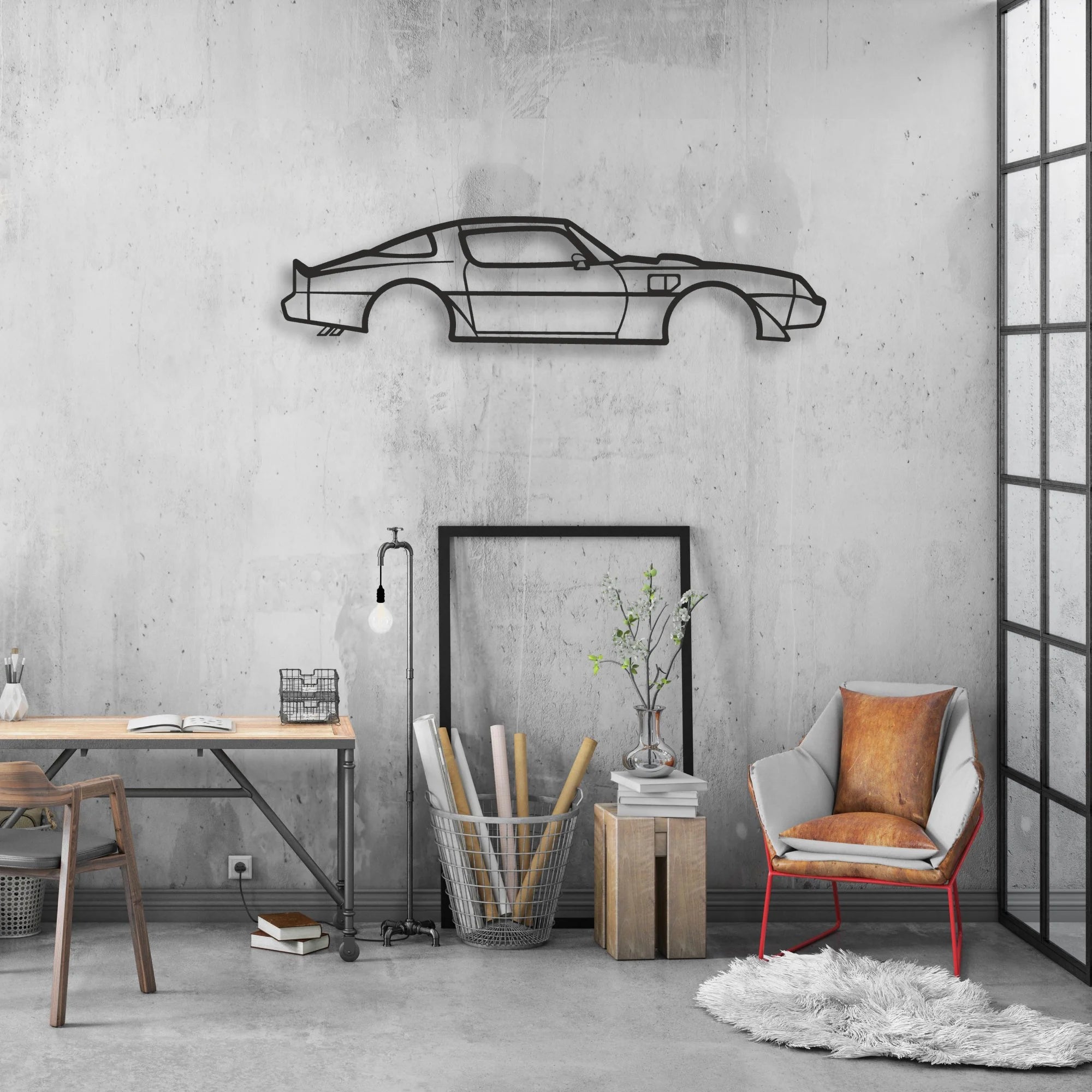 pontiac Classic Silhouette Metal Wall Art - Automotive Garage Decor