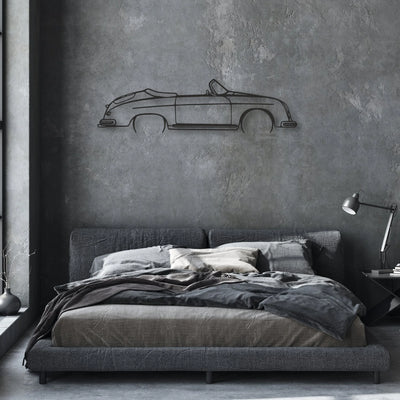 porsche 356 speedster Classic Silhouette Metal Wall Art - Automotive Garage Decor