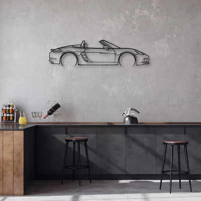 porsche 718 boxster gts Classic Silhouette Metal Wall Art - Automotive Garage Decor