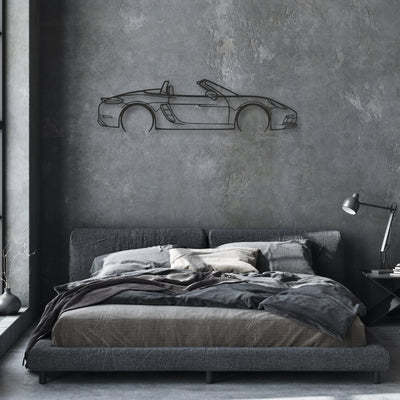 porsche 718 boxster gts Classic Silhouette Metal Wall Art - Automotive Garage Decor