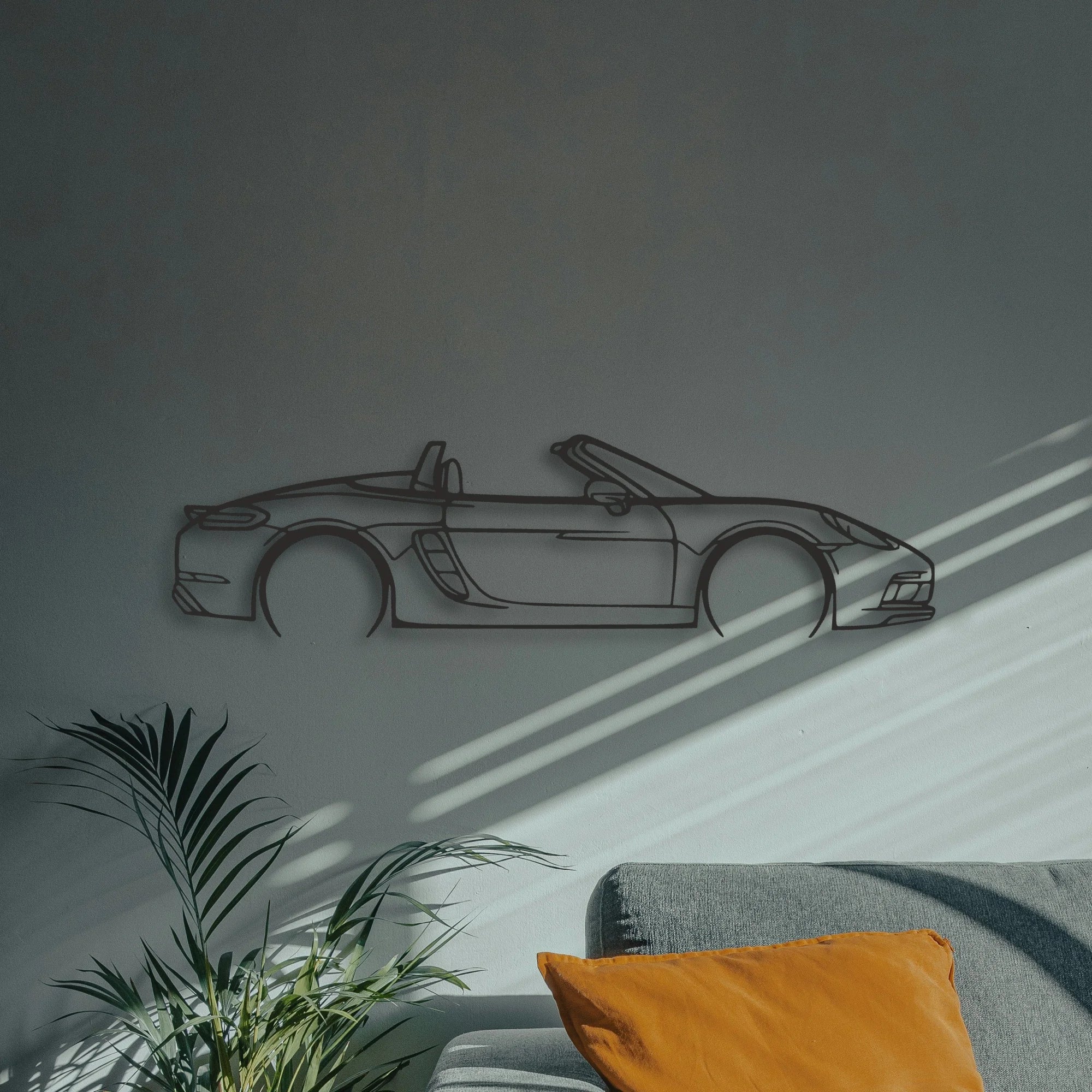 Porsche 718 Boxster GTS Classic Silhouette Metal Wall Art - Automotive Garage Decor