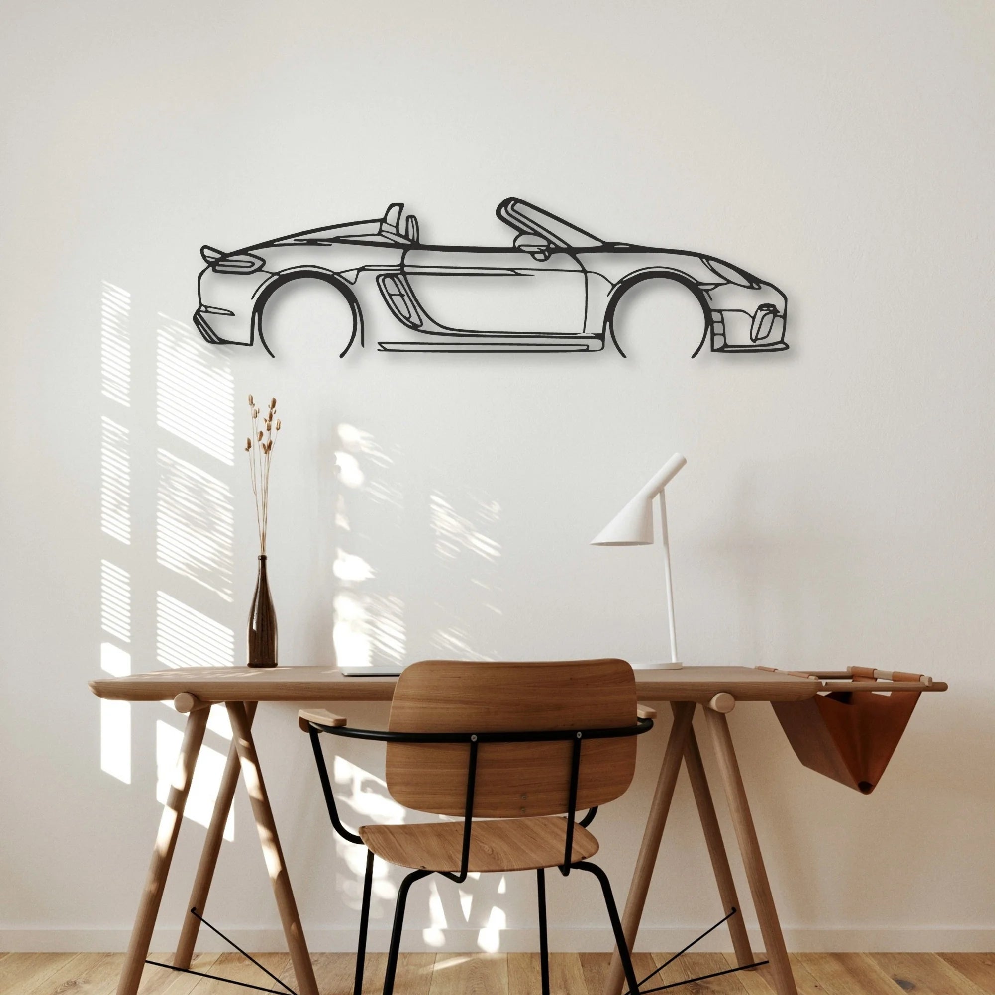 Porsche 718 Spider 2020 Classic Silhouette Metal Wall Art - Automotive Garage Decor