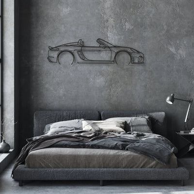 porsche 718 spider 2020 Classic Silhouette Metal Wall Art - Automotive Garage Decor