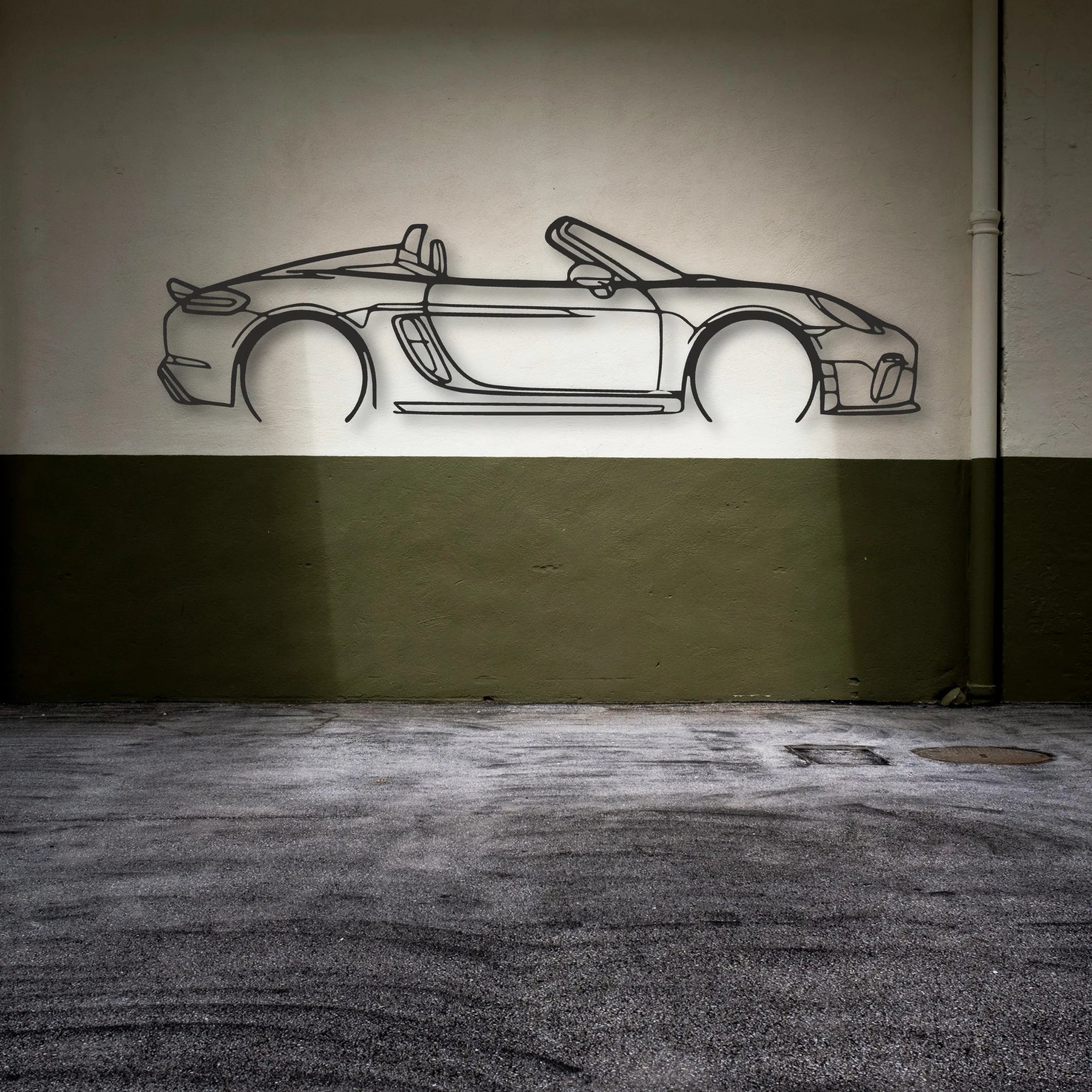 Porsche 718 Spider 2020 Classic Silhouette Metal Wall Art - Automotive Garage Decor