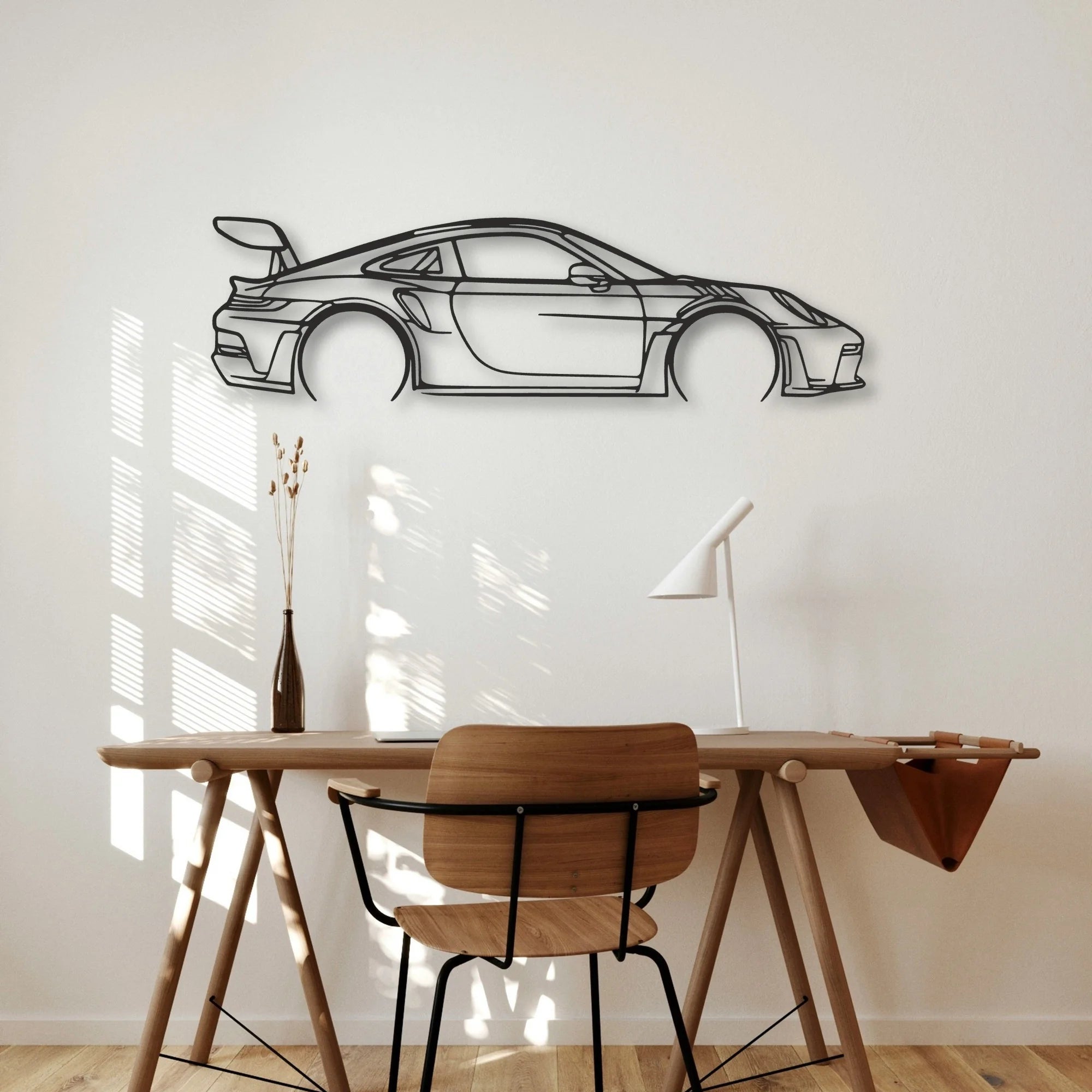 Porsche 911 GT3 RS 992 Classic Silhouette Metal Wall Art - Automotive Garage Decor