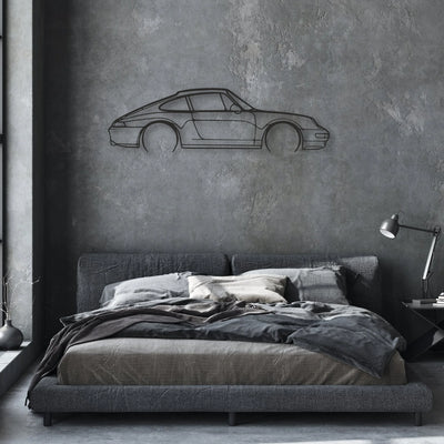 porsche 911 model 993 Classic Silhouette Metal Wall Art - Automotive Garage Decor