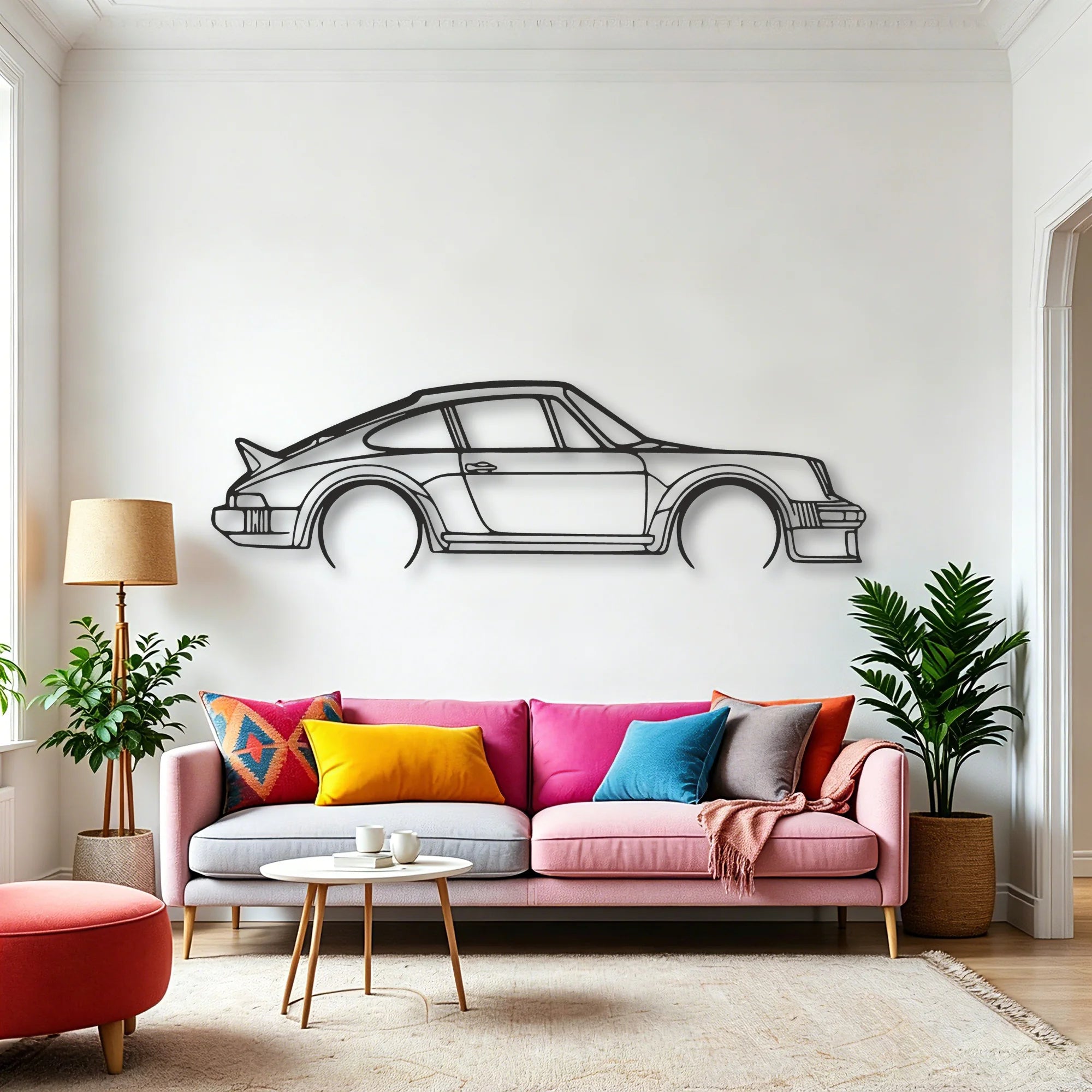 Porsche 911 Sc GROUP4 Classic Silhouette Metal Wall Art - Automotive Garage Decor