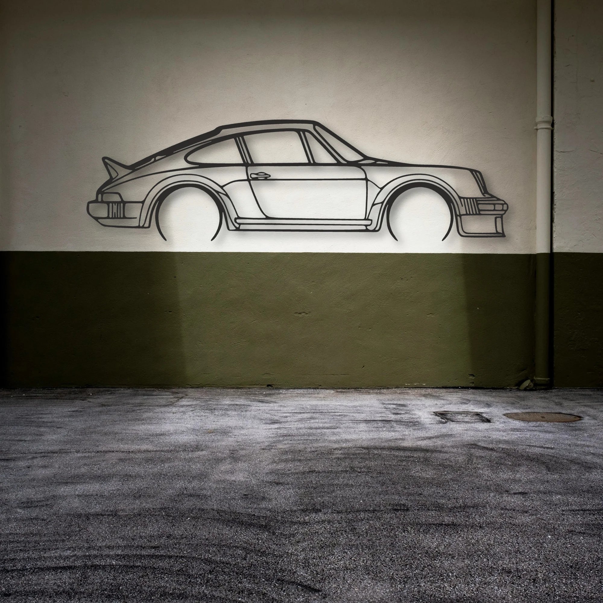Porsche 911 Sc GROUP4 Classic Silhouette Metal Wall Art - Automotive Garage Decor