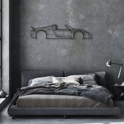porsche 918 spider Classic Silhouette Metal Wall Art - Automotive Garage Decor