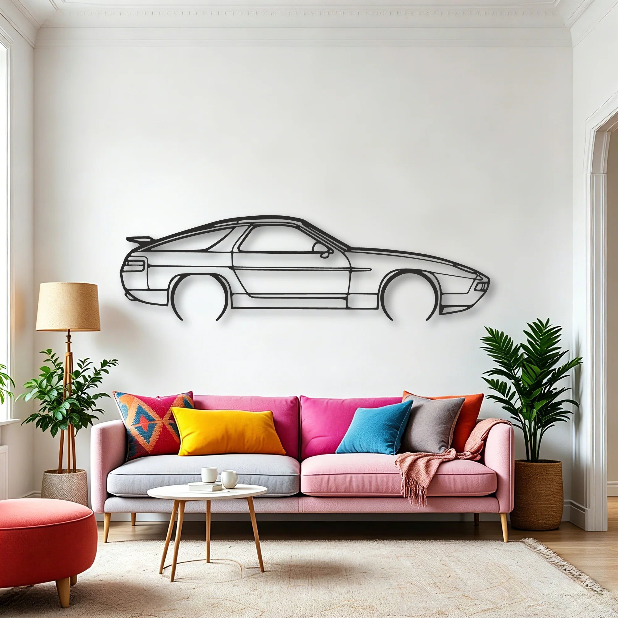 Porsche 928 GTS Classic Silhouette Metal Wall Art - Automotive Garage Decor