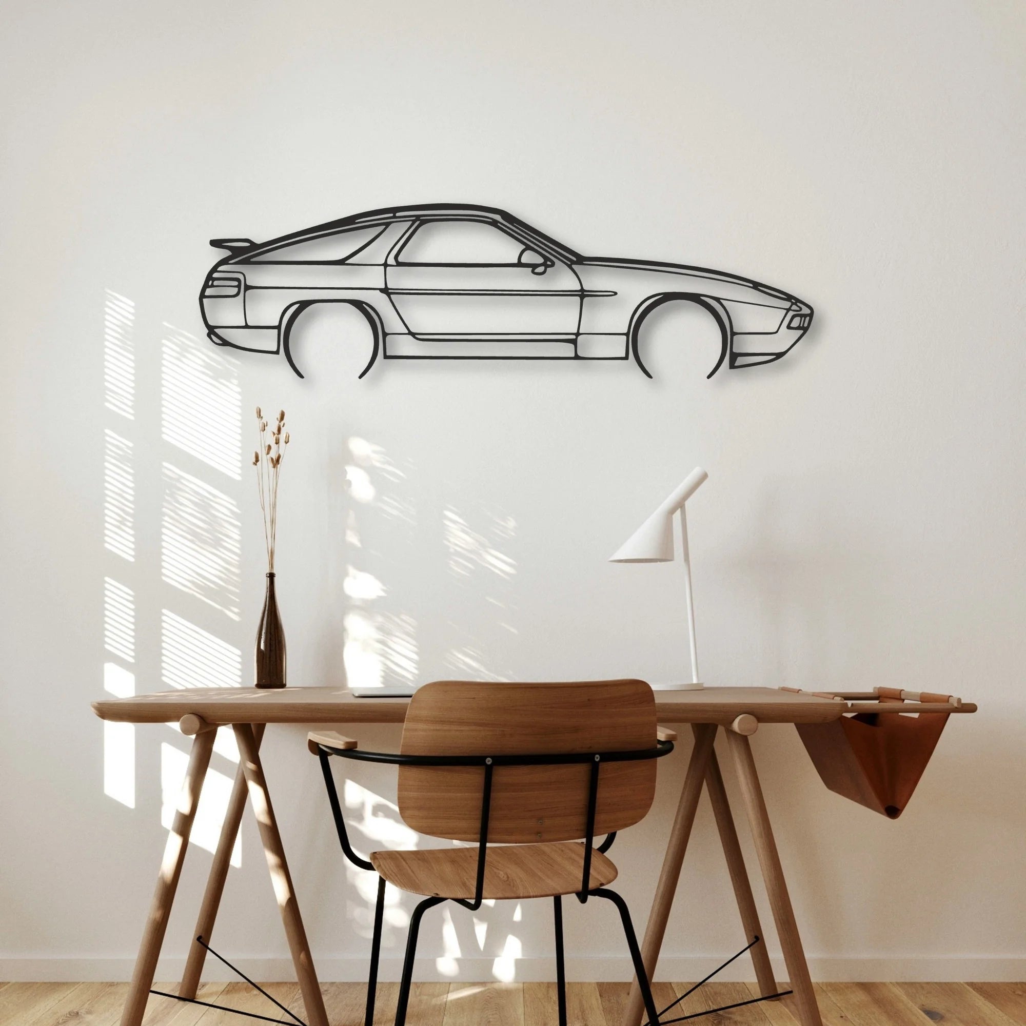 Porsche 928 GTS Classic Silhouette Metal Wall Art - Automotive Garage Decor