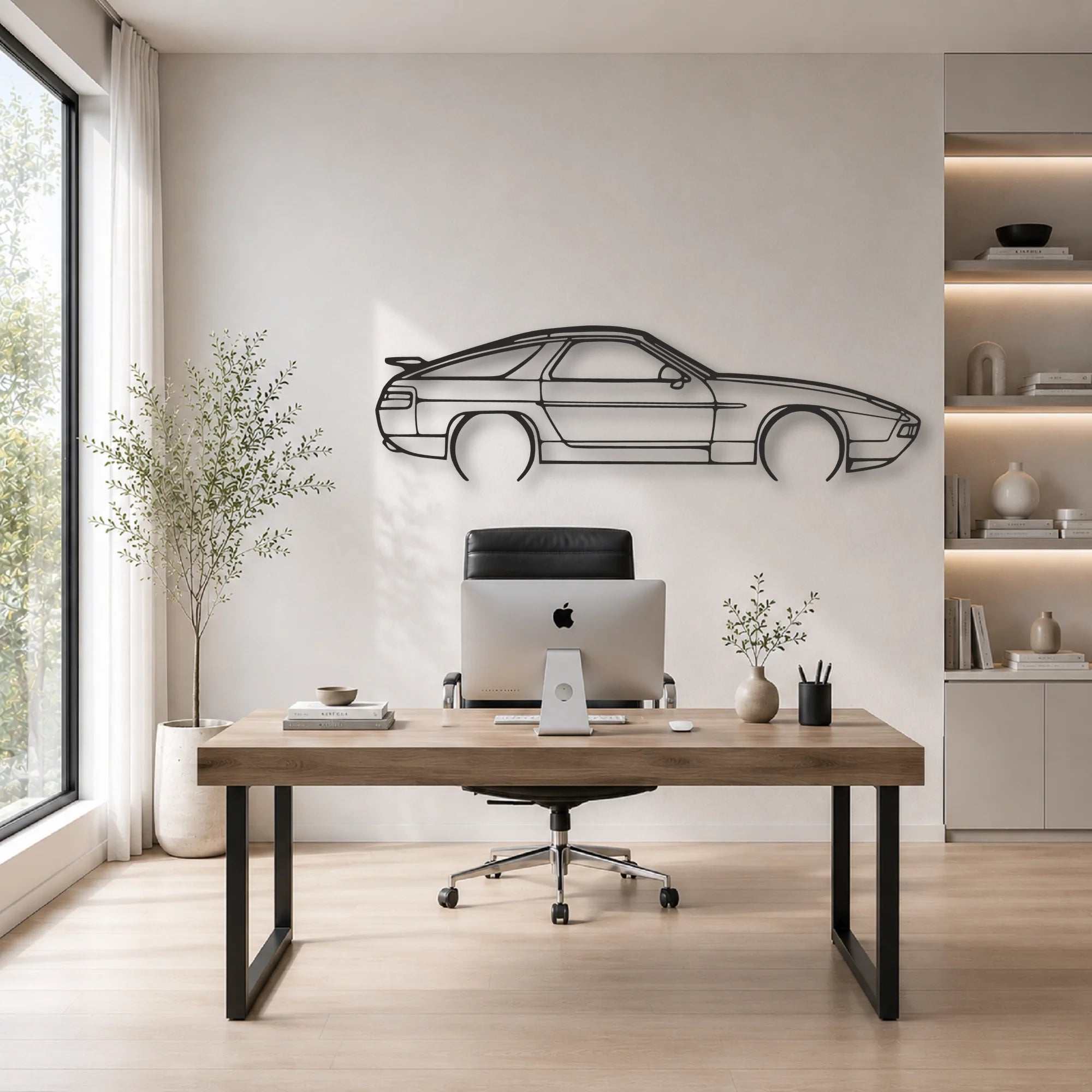 Porsche 928 GTS Classic Silhouette Metal Wall Art - Automotive Garage Decor