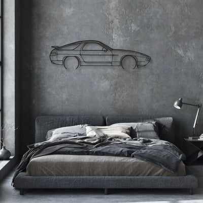 porsche 928 gts Classic Silhouette Metal Wall Art - Automotive Garage Decor