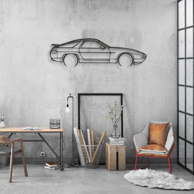 porsche 928 gts Classic Silhouette Metal Wall Art - Automotive Garage Decor