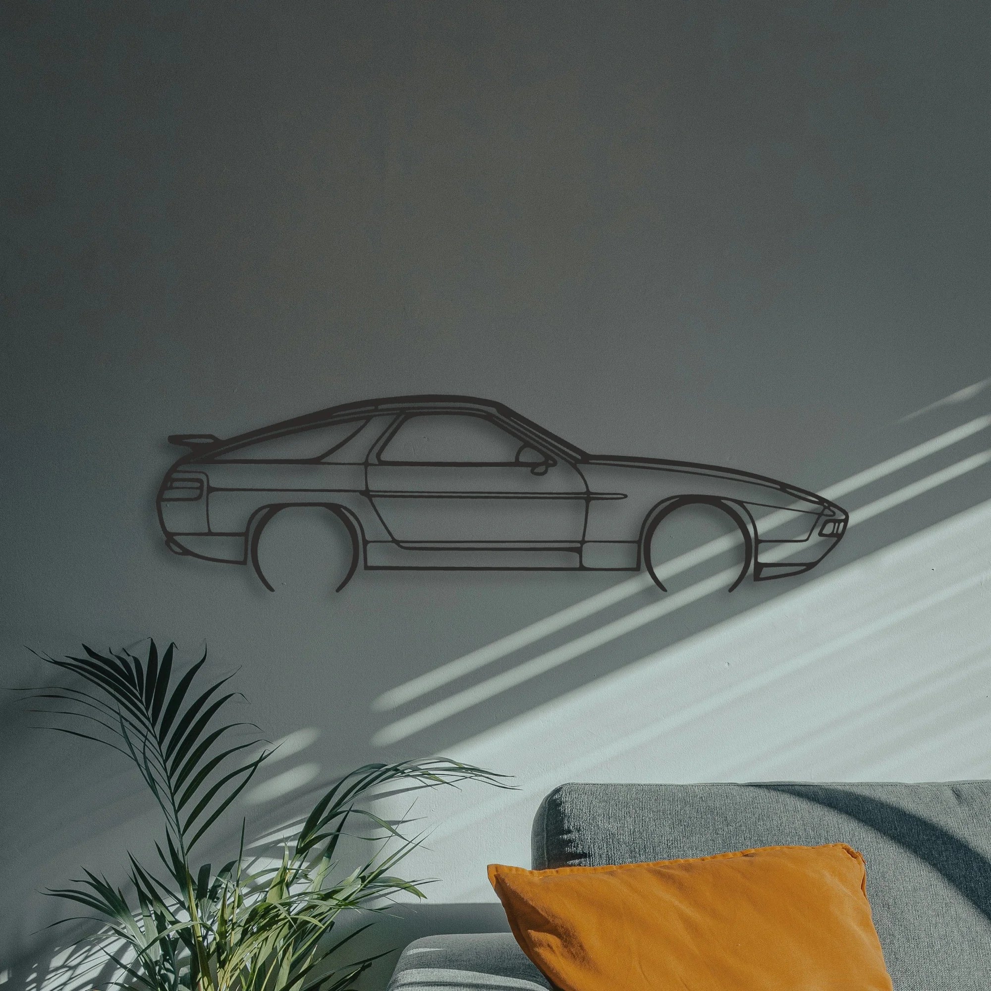Porsche 928 GTS Classic Silhouette Metal Wall Art - Automotive Garage Decor