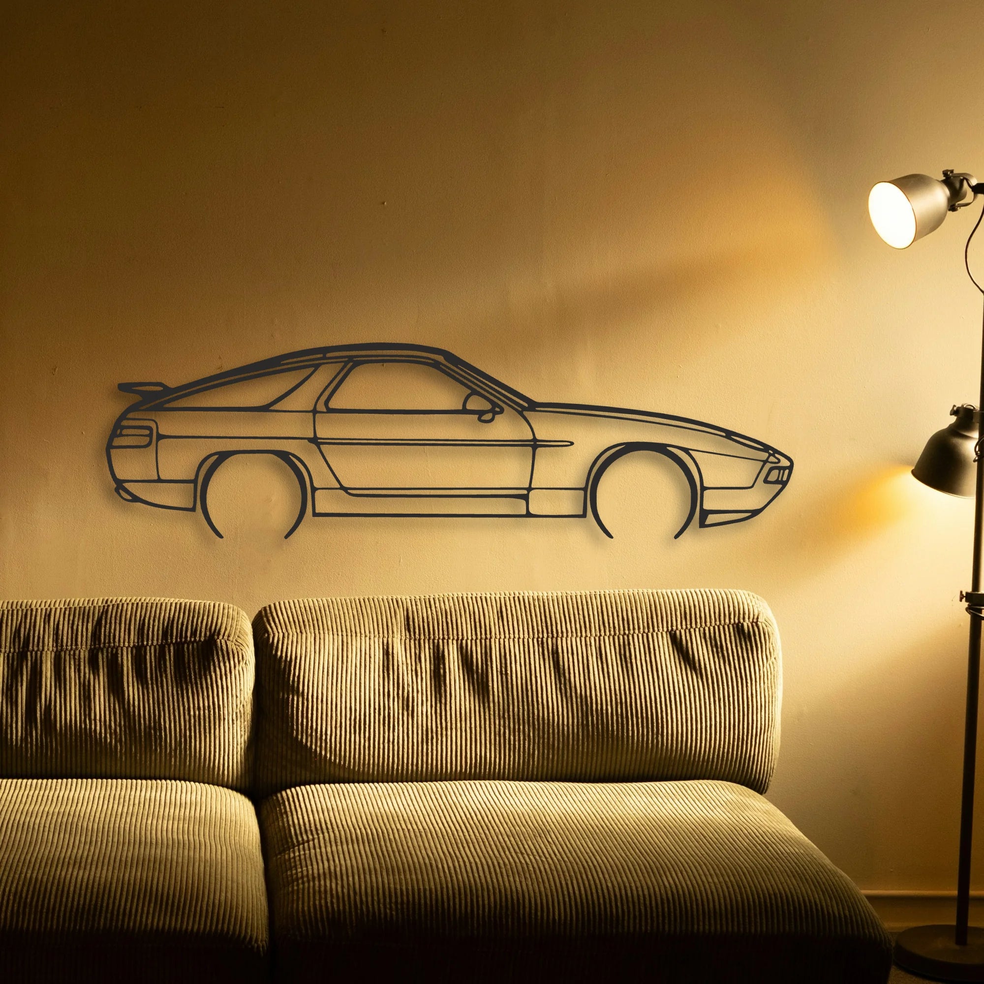 Porsche 928 GTS Classic Silhouette Metal Wall Art - Automotive Garage Decor