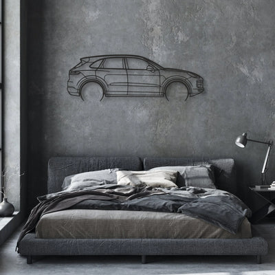 porsche cayenne turbo Classic Silhouette Metal Wall Art - Automotive Garage Decor