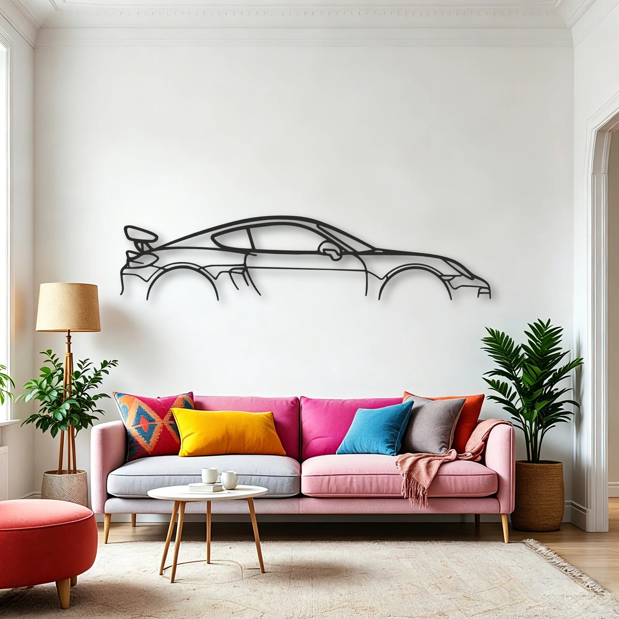 Porsche Cayman GT4 981 Classic Silhouette Metal Wall Art - Automotive Garage Decor