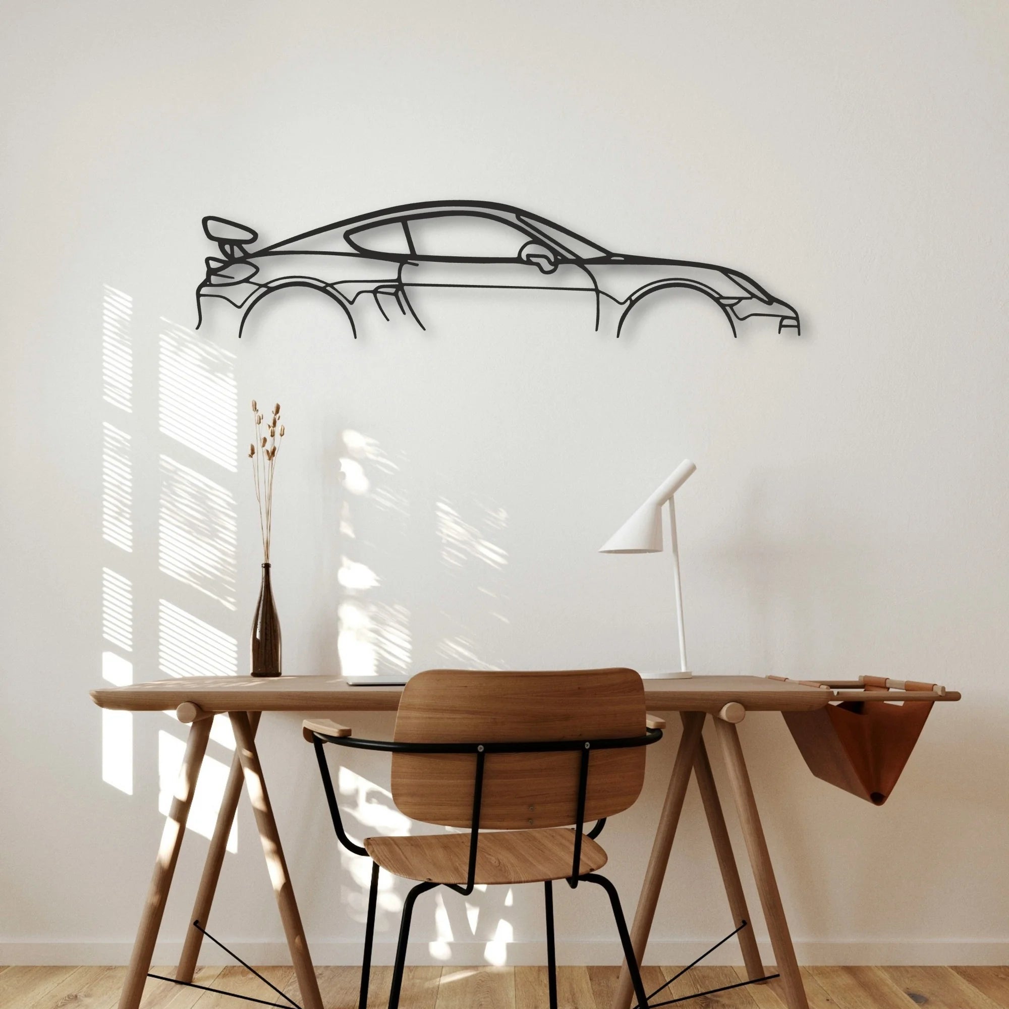 Porsche Cayman GT4 981 Classic Silhouette Metal Wall Art - Automotive Garage Decor