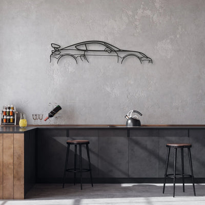 porsche cayman gt4 981 Classic Silhouette Metal Wall Art - Automotive Garage Decor