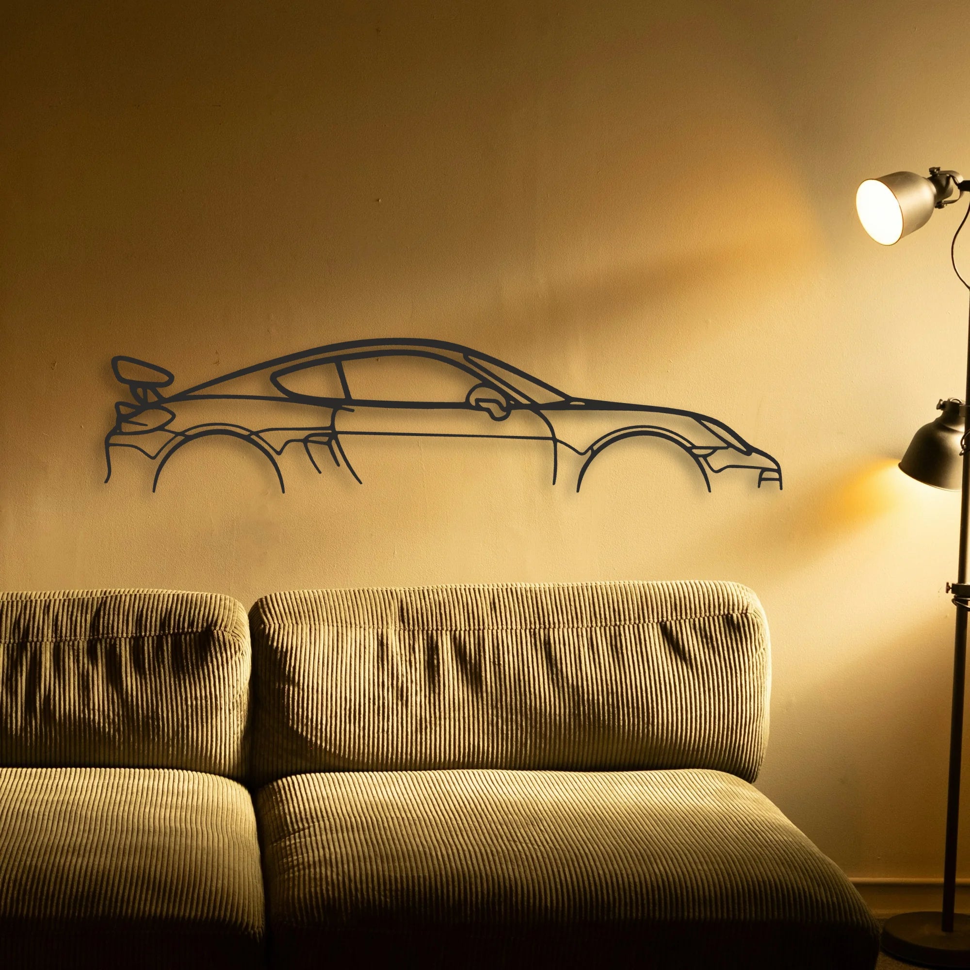 Porsche Cayman GT4 981 Classic Silhouette Metal Wall Art - Automotive Garage Decor