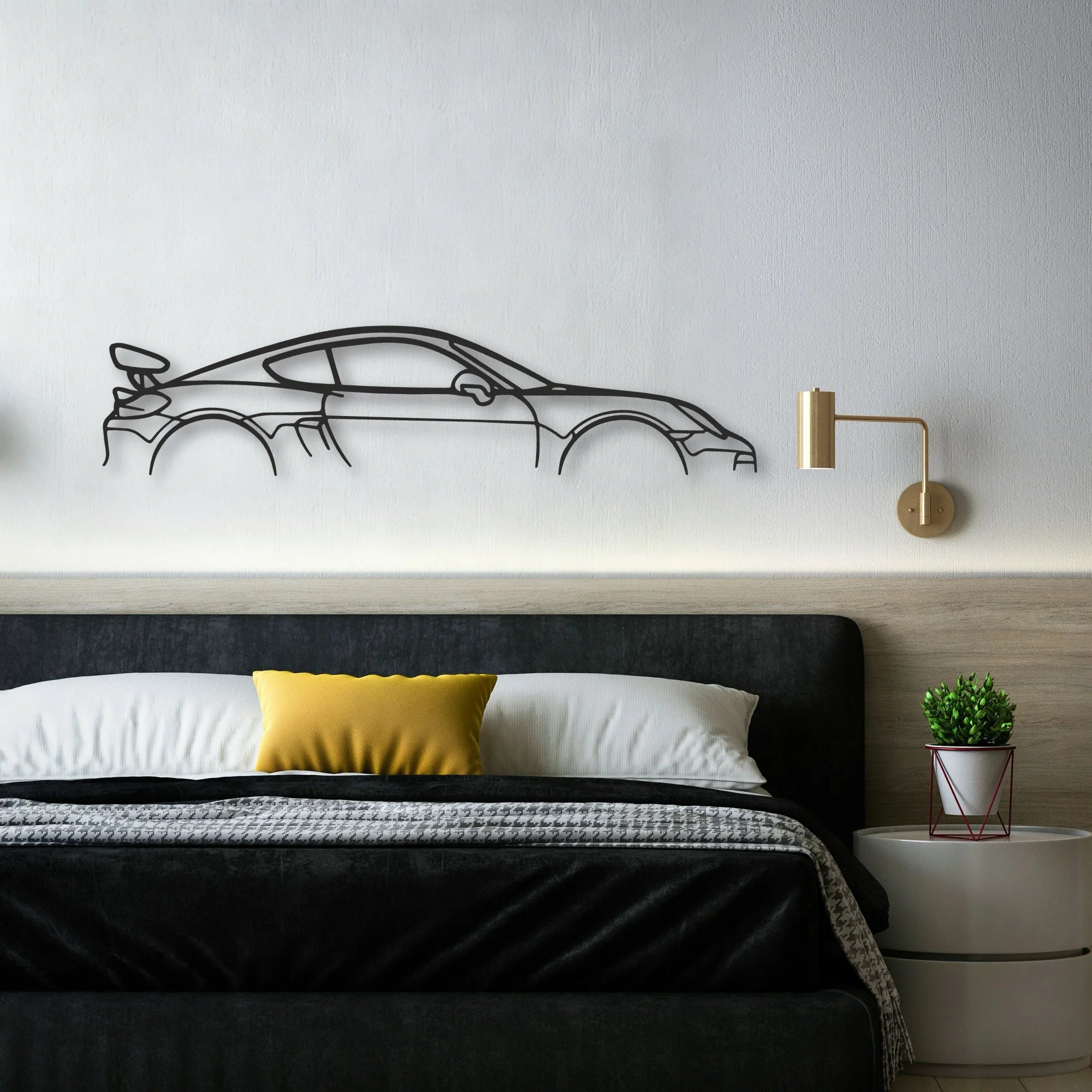 Porsche Cayman GT4 981 Classic Silhouette Metal Wall Art - Automotive Garage Decor