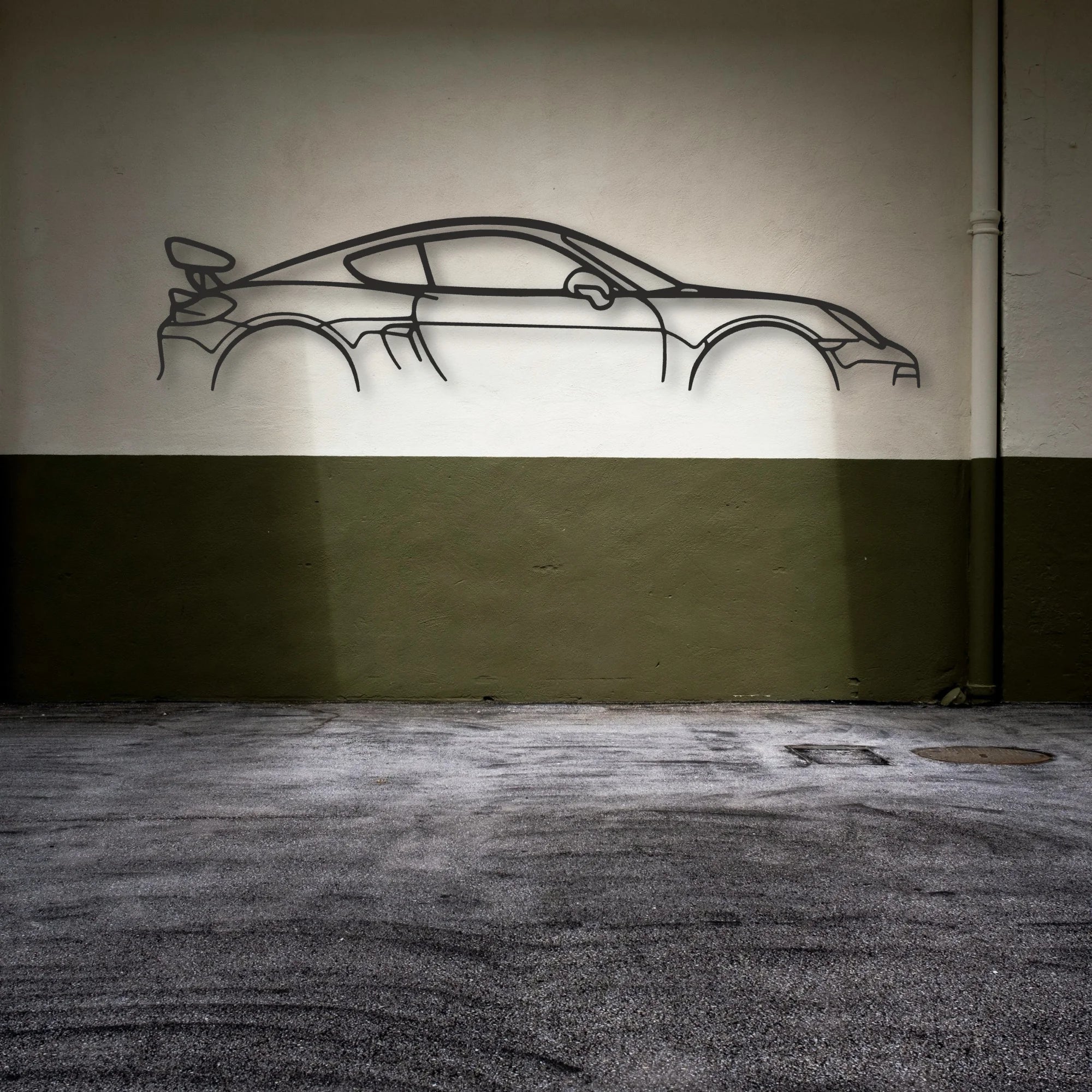 Porsche Cayman GT4 981 Classic Silhouette Metal Wall Art - Automotive Garage Decor